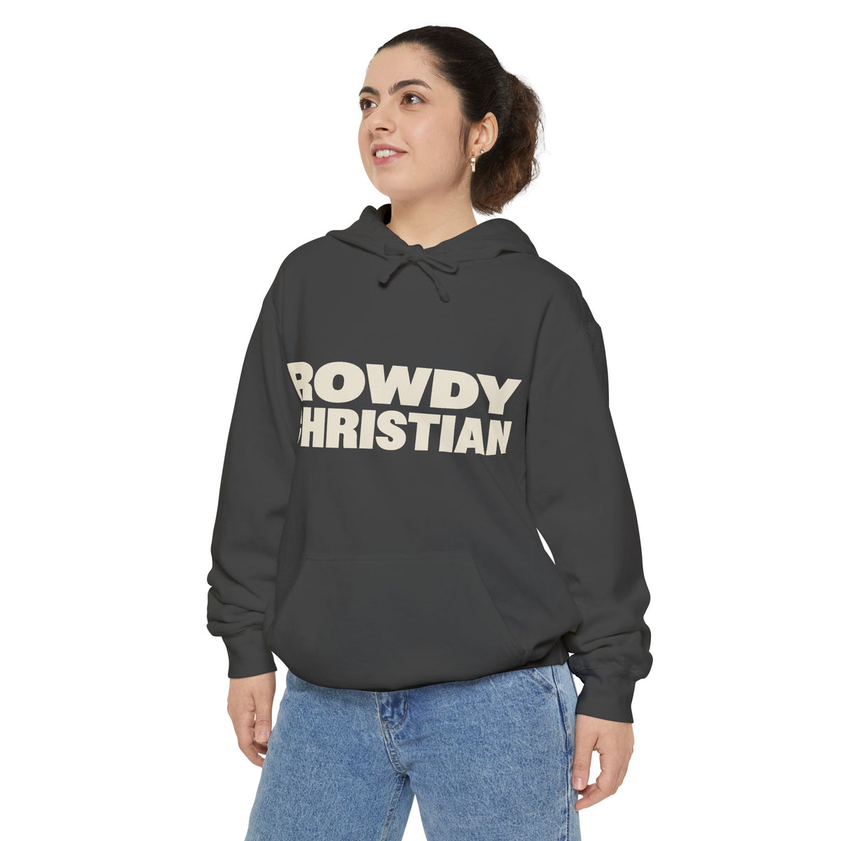 Rowdy Christian Garment-Dyed Hoodie | Pepper