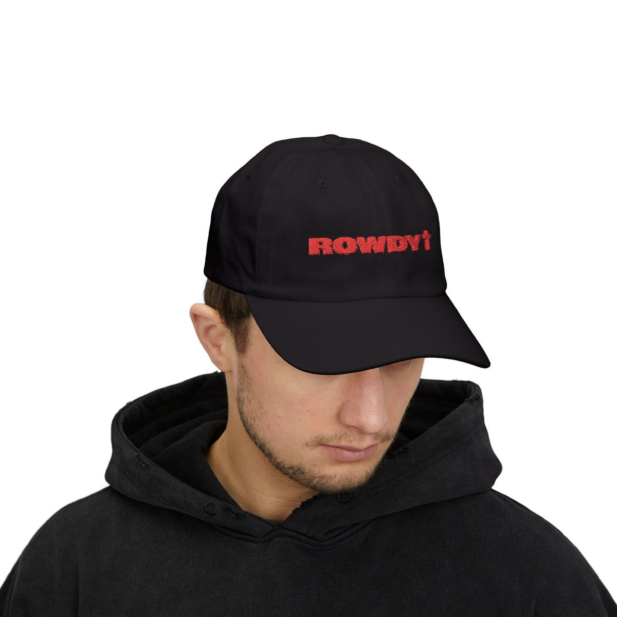 Rowdy Cross Embroidered Dad Cap | Black