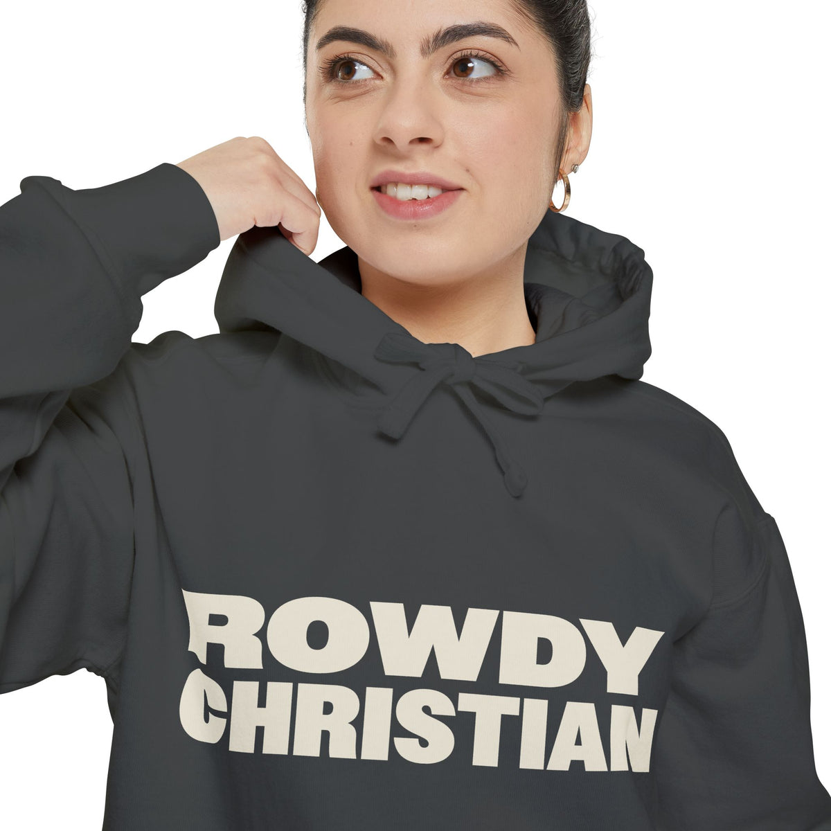 Rowdy Christian Garment-Dyed Hoodie | Pepper