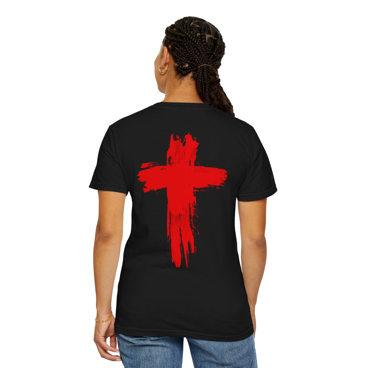 Rowdy Cross Tee | Black, Front & Back Print