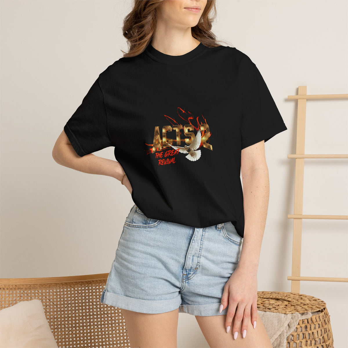 Acts 2 Great Revival Dove Tee | Black